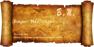 Bayer Márton névjegykártya