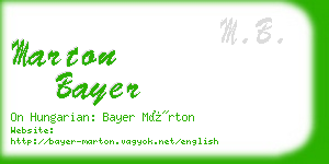 marton bayer business card